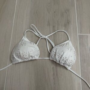 Victoria Secret White Flower Eyelet Bikini Top